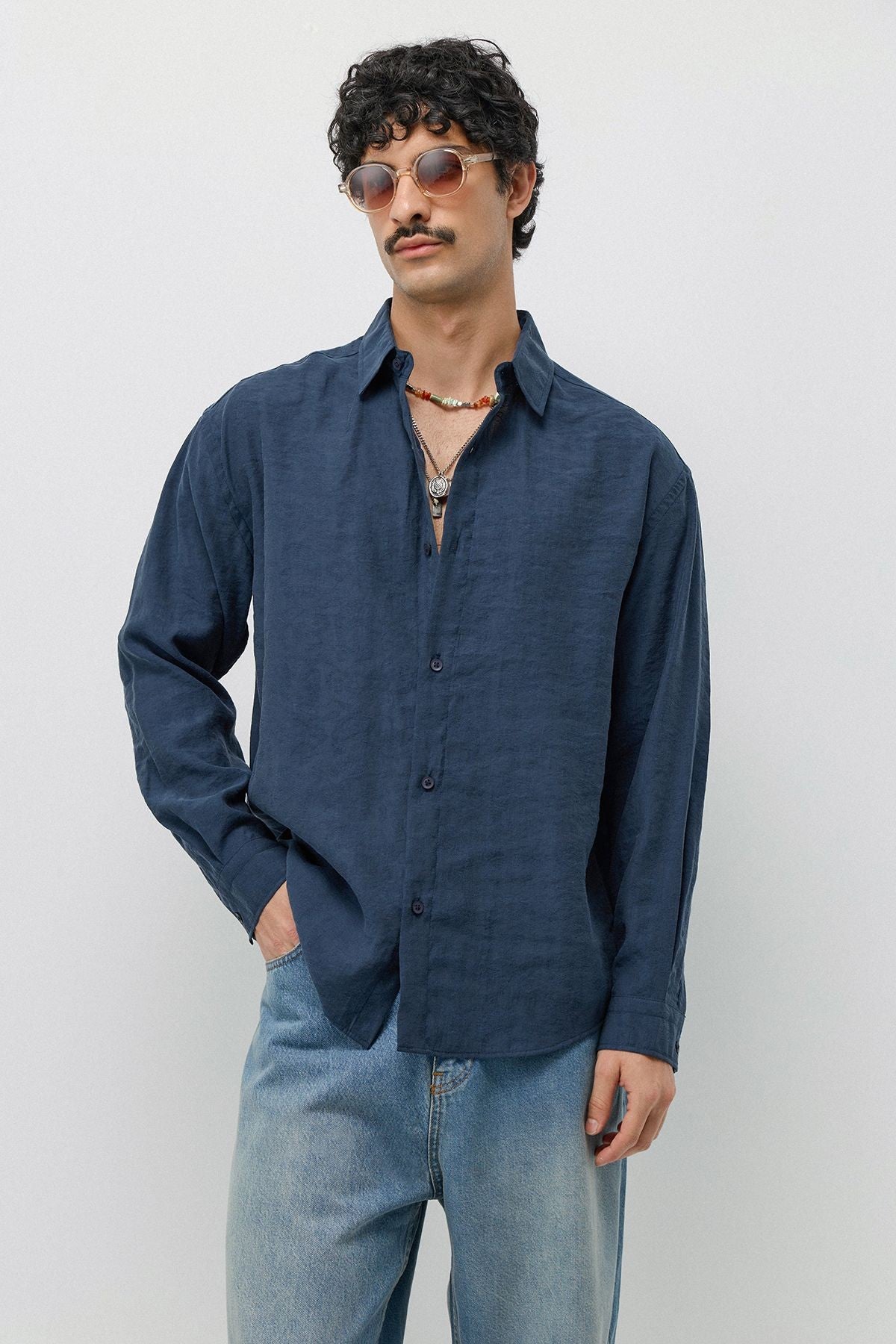 Flowy, Oversized Modal-Blend Shirt