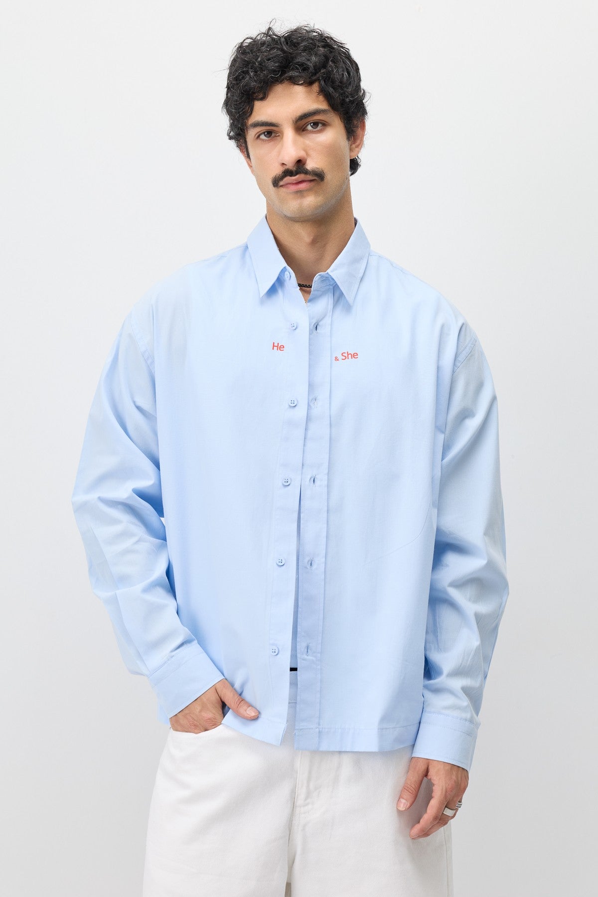 Long-Sleeved Boxy-Fit Shirt