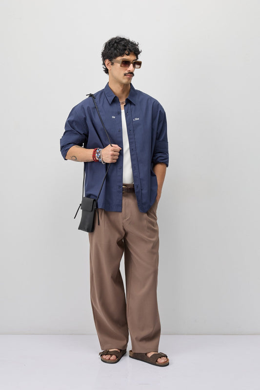 Long-Sleeved Boxy-Fit Shirt