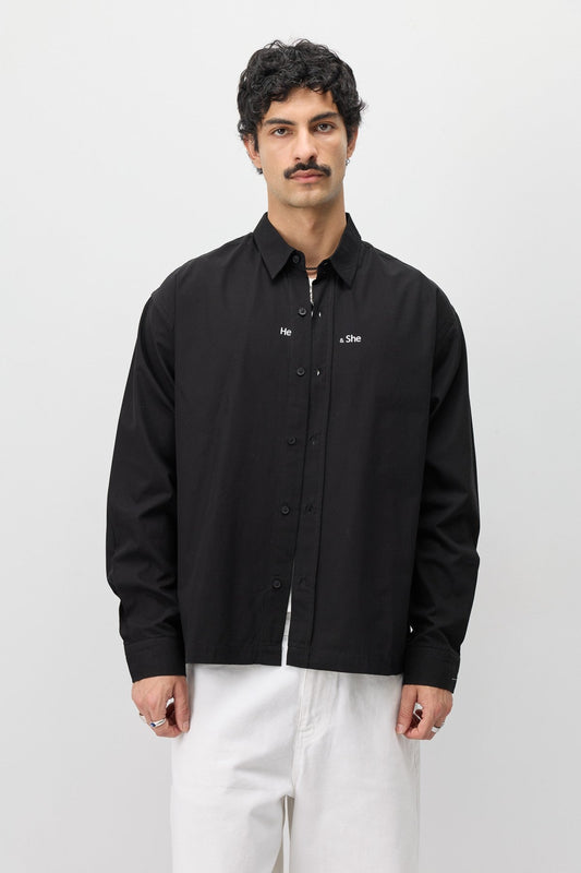 Long-Sleeved Boxy-Fit Shirt