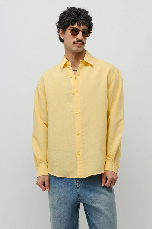 Oversized Shirt with a Modal Blend and Fine Stripes