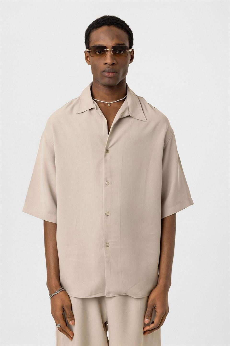 Oversized Lyocell Shirt