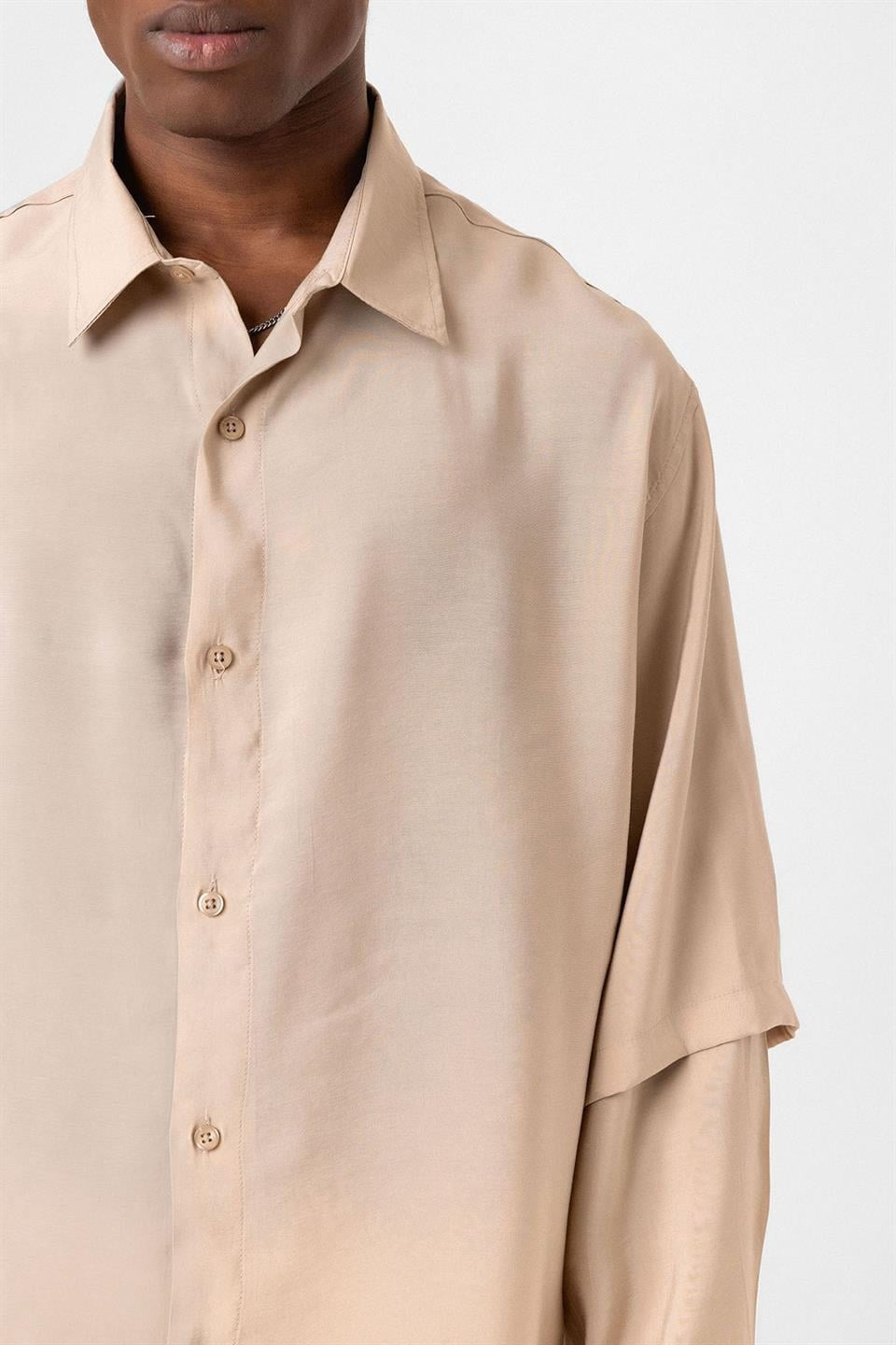 Oversized Shirt with Double-Sleeve Detail