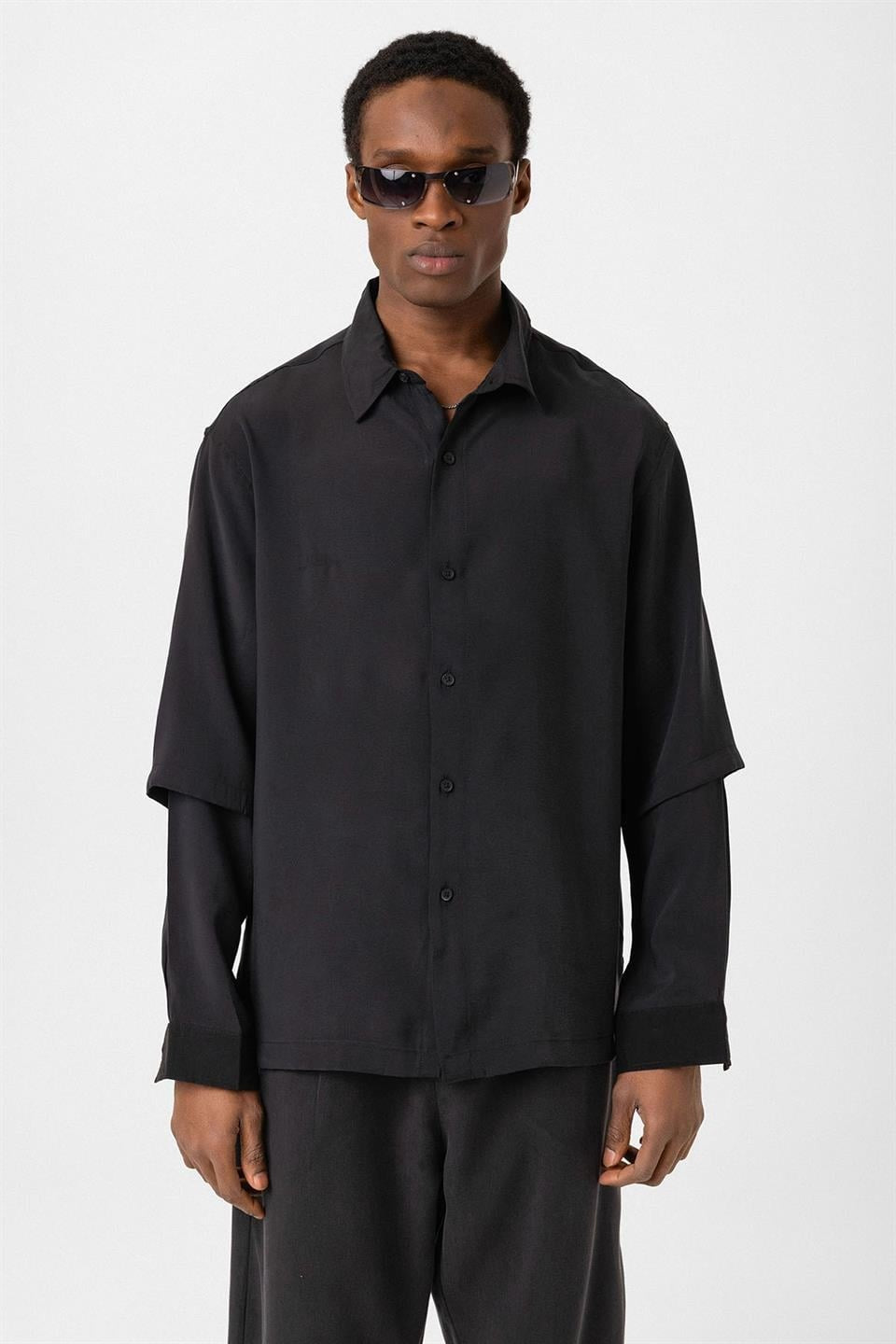 Oversized Shirt with Double-Sleeve Detail