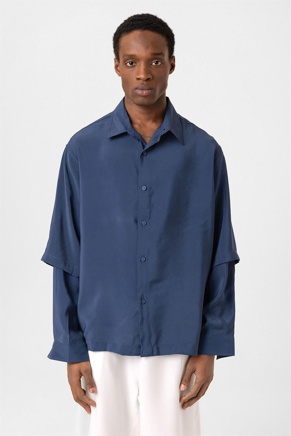 Oversized Shirt with Double-Sleeve Detail