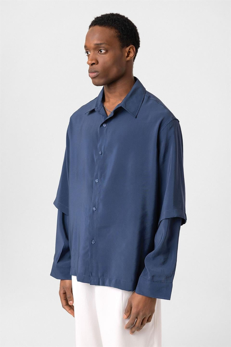 Oversized Shirt with Double-Sleeve Detail