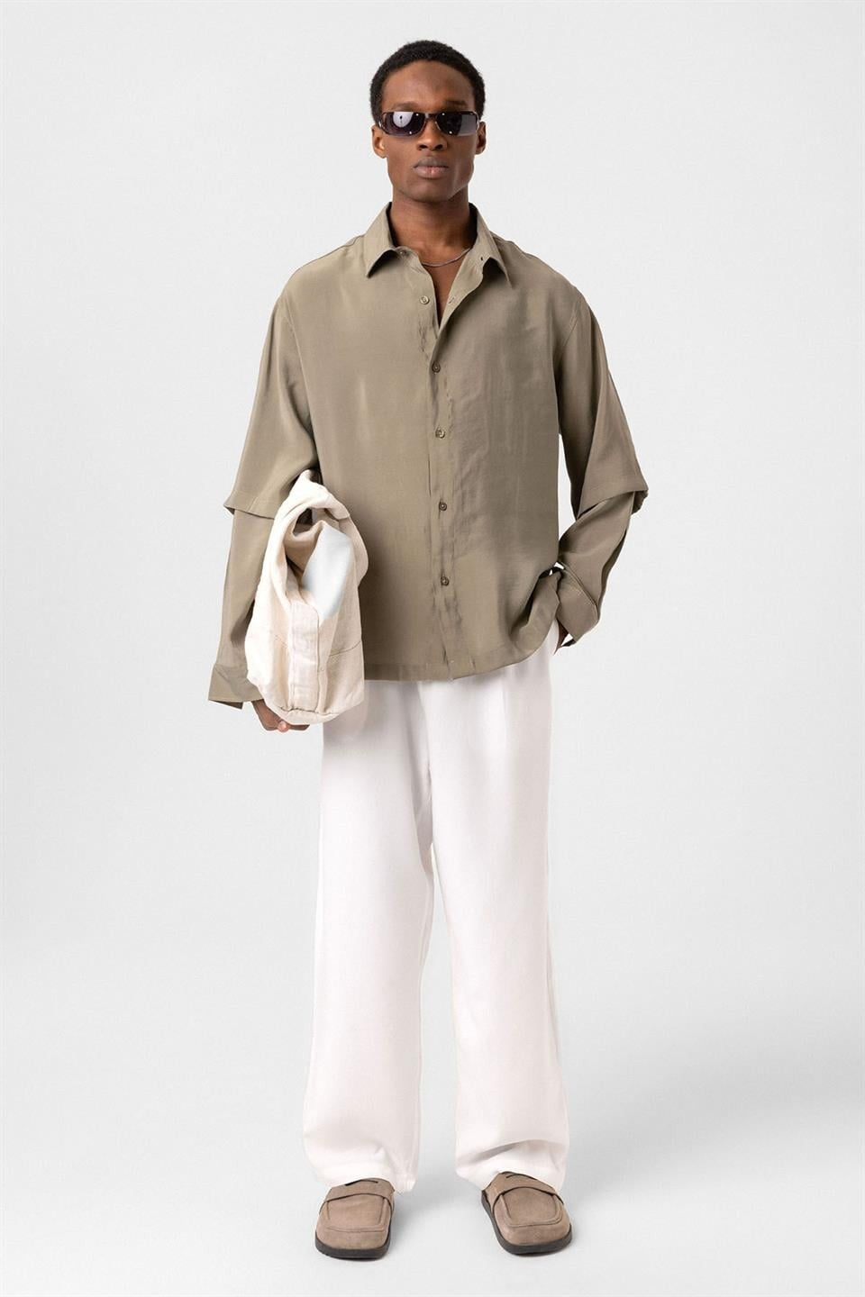 Oversized Shirt with Double-Sleeve Detail