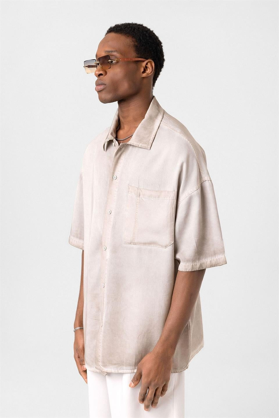 Oversized Short-Sleeve Shirt (Washed)