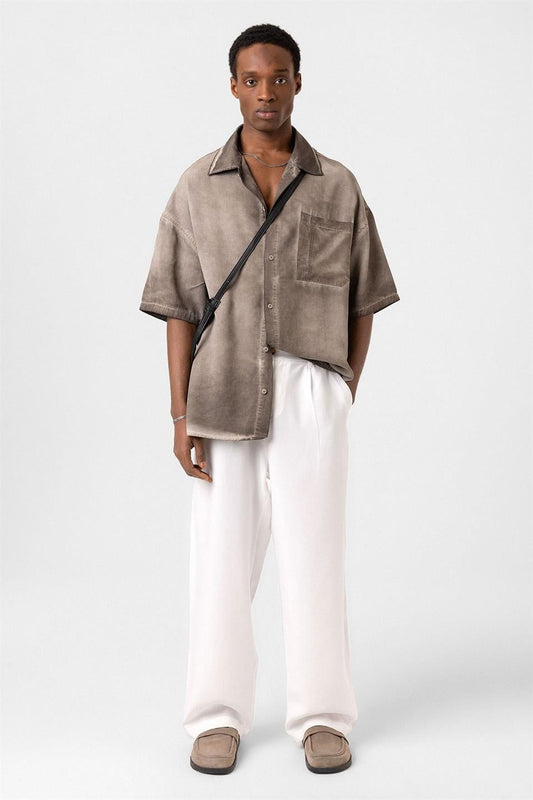 Oversized Short-Sleeve Shirt (Washed)