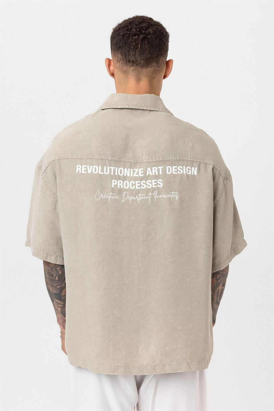 Oversized Short-Sleeve Printed T-Shirt with a Washed Look