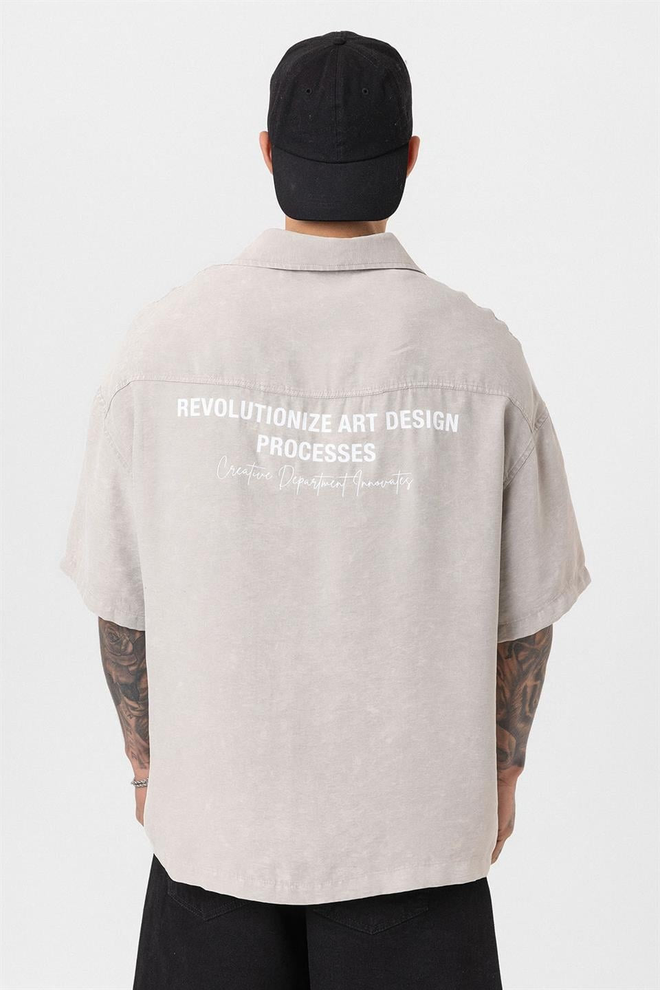 Oversized Short-Sleeve Printed T-Shirt with a Washed Look