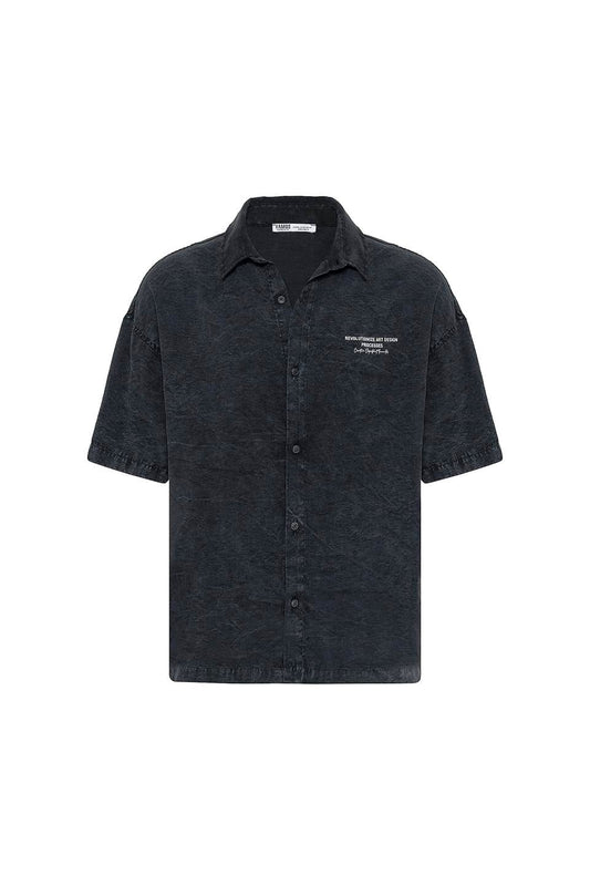 Oversized Short-Sleeve Printed T-Shirt with a Washed Look