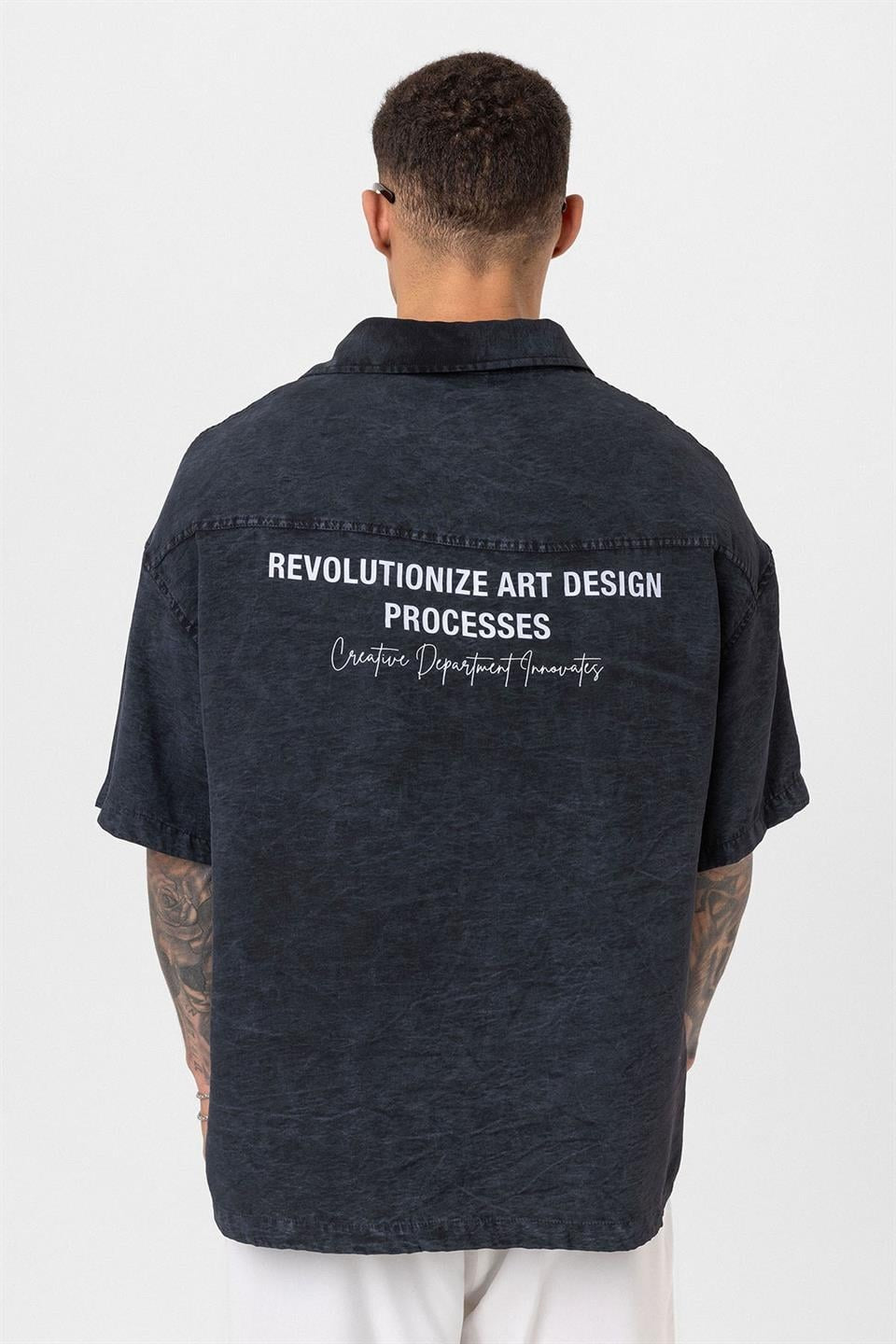 Oversized Short-Sleeve Printed T-Shirt with a Washed Look