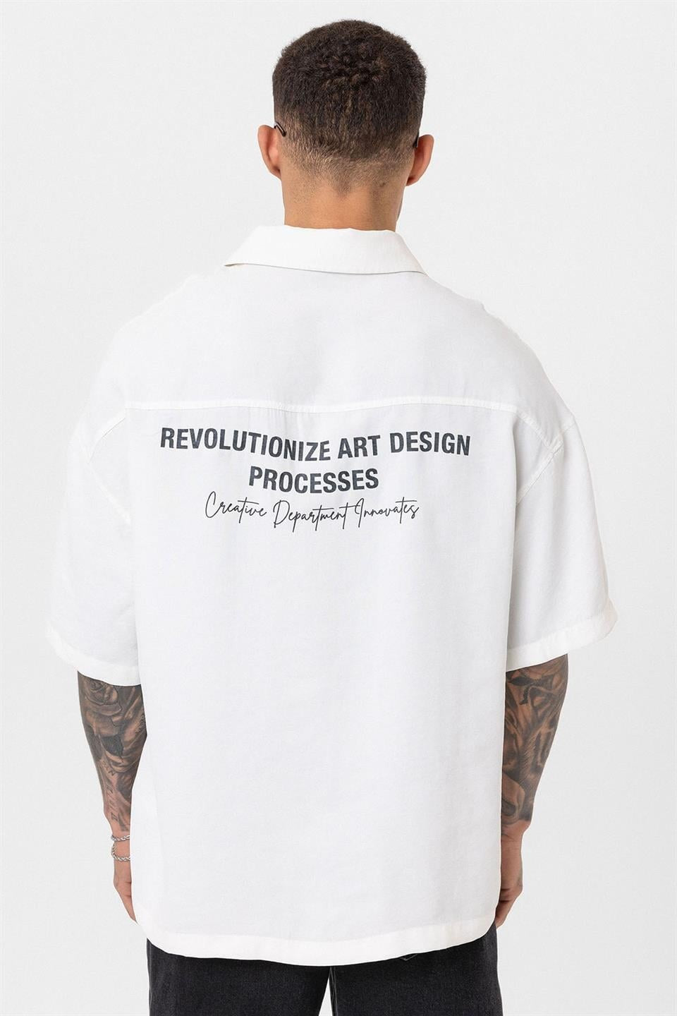 Oversized Short-Sleeve Printed T-Shirt with a Washed Look