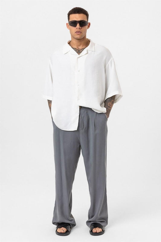 Oversized Short-Sleeve Shirt (Machine Washable)
