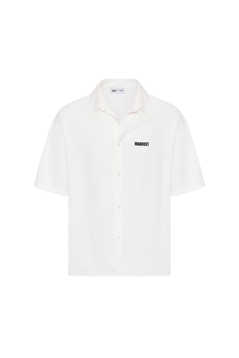 Oversized Printed Short-Sleeve Shirt (Washed)