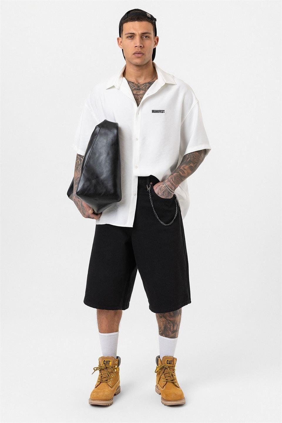 Oversized Printed Short-Sleeve Shirt (Washed)