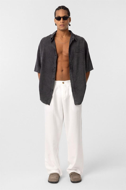 Oversized Tensel Shirt with Back Print