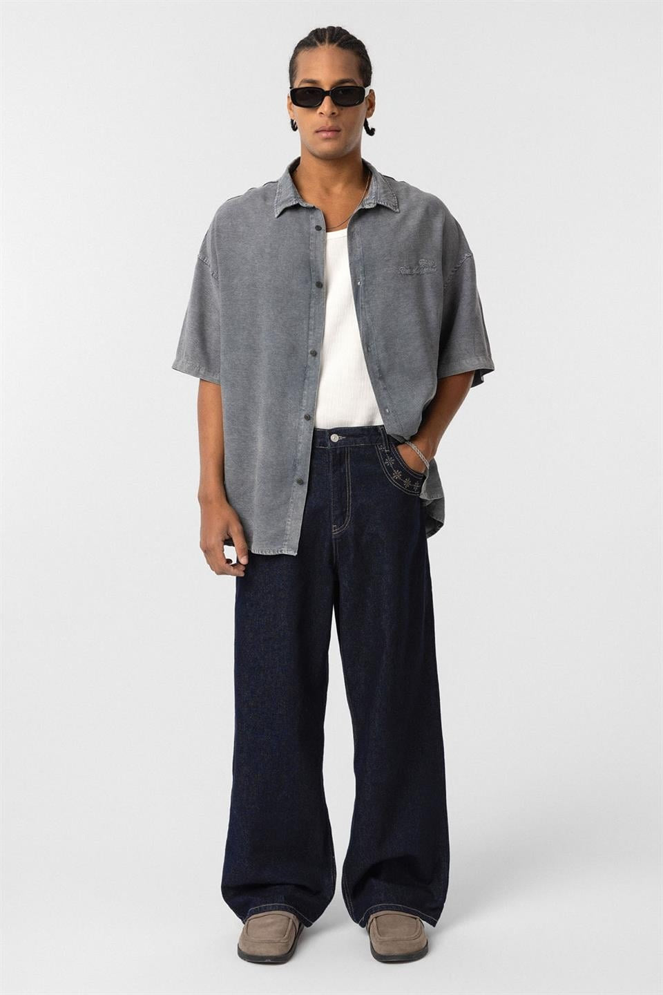 Oversized Tensel Shirt with Back Print