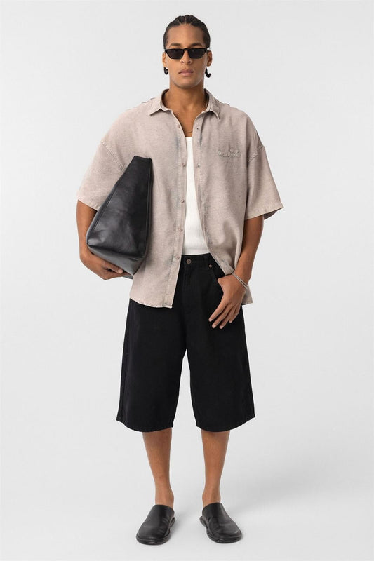 Oversized Tensel Shirt with Back Print