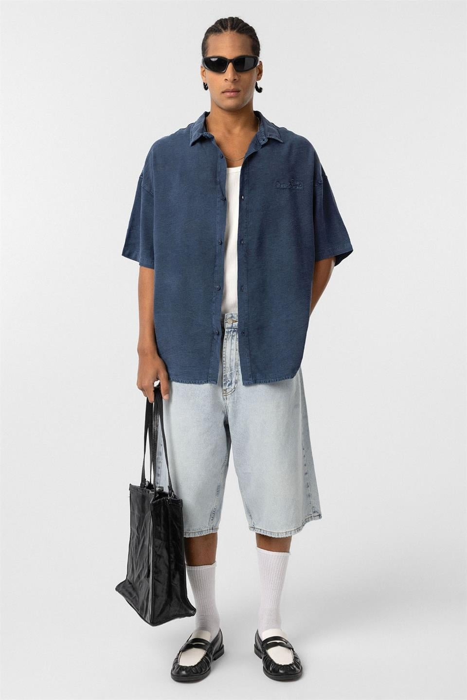 Oversized Tensel Shirt with Back Print