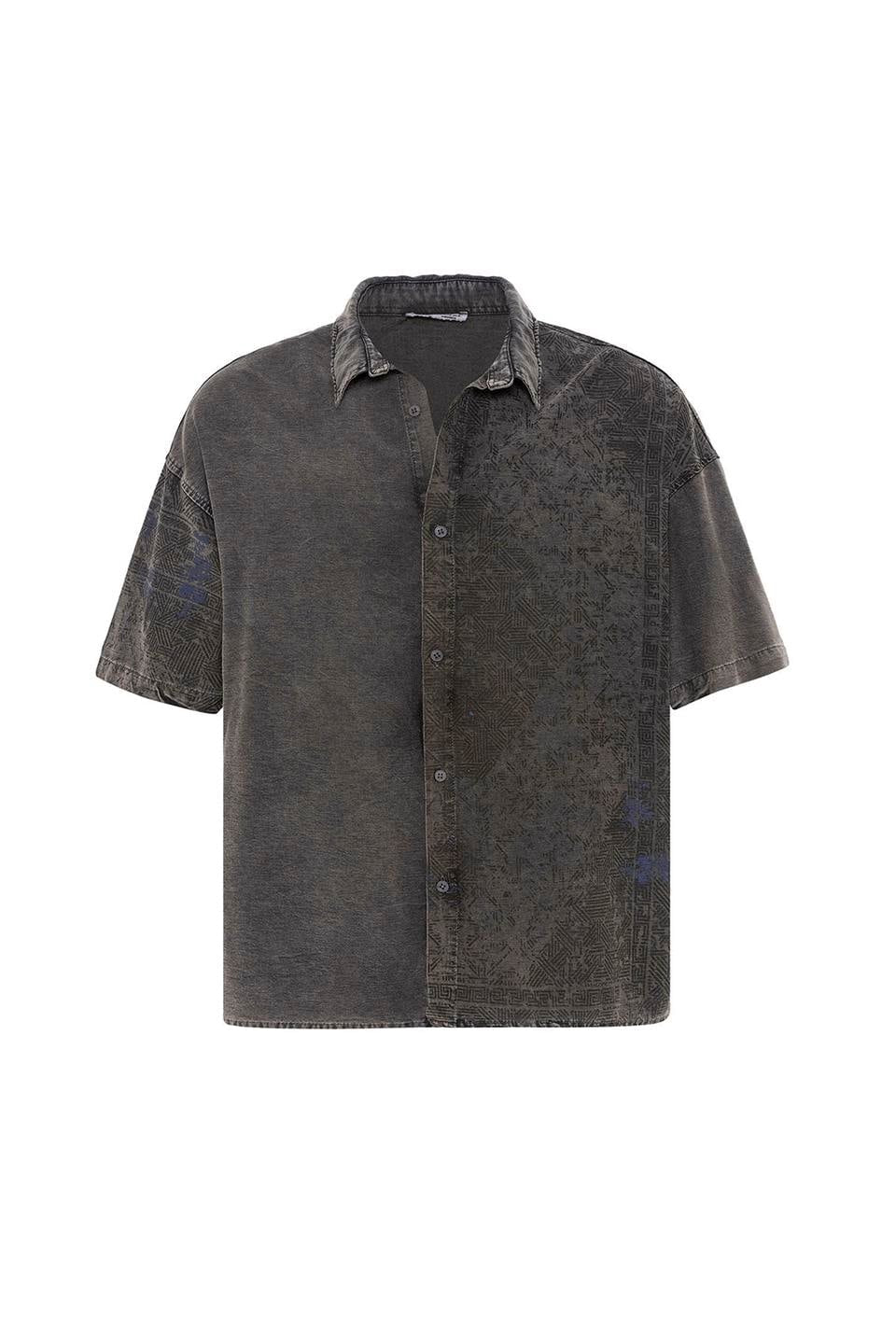 Oversized Short-Sleeve Tensel Shirt with a Washed Look