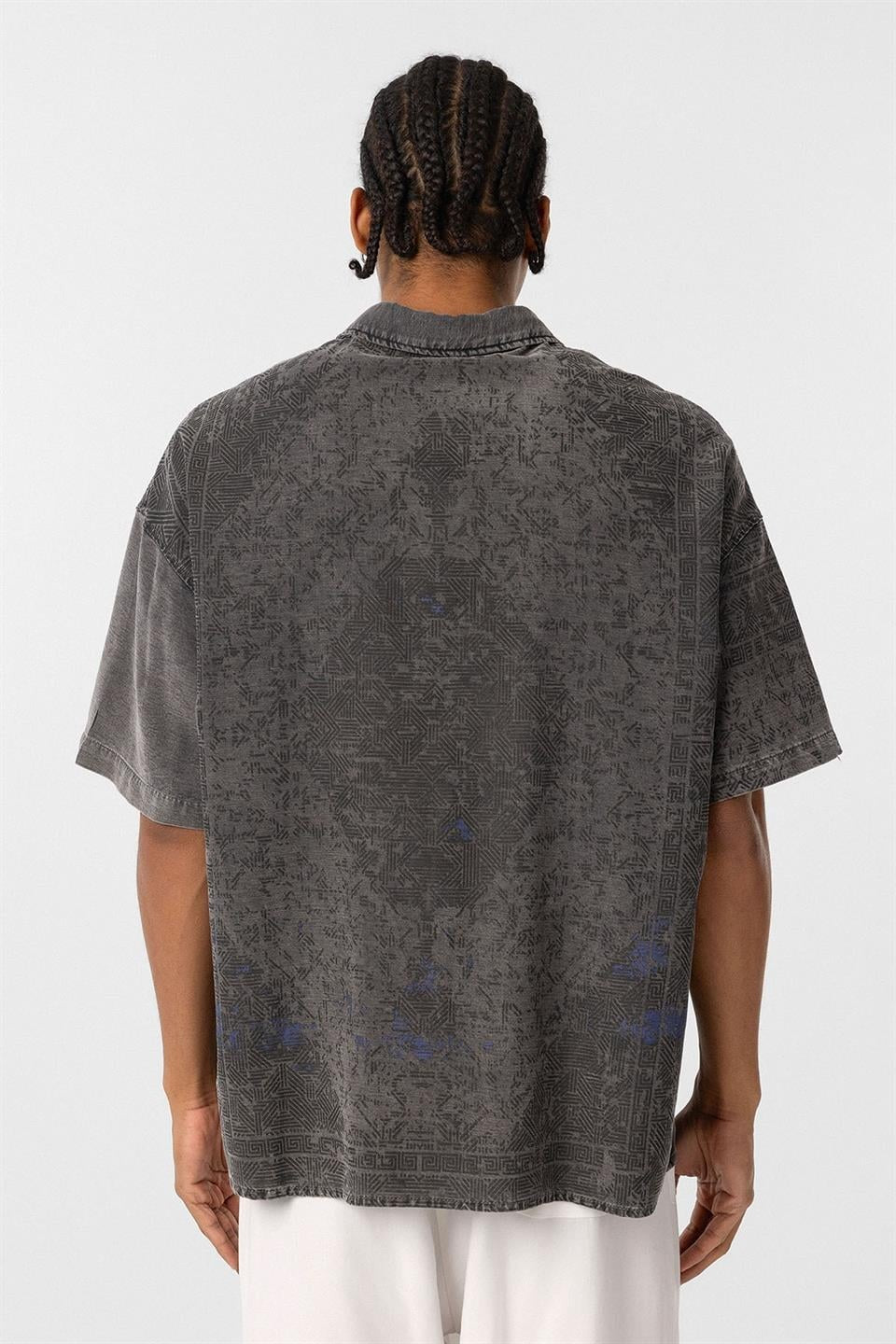 Oversized Short-Sleeve Tensel Shirt with a Washed Look