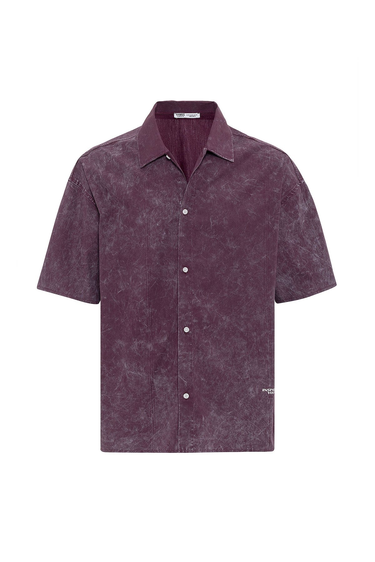 Oversized Short-Sleeve Shirt with Washed-Out Print