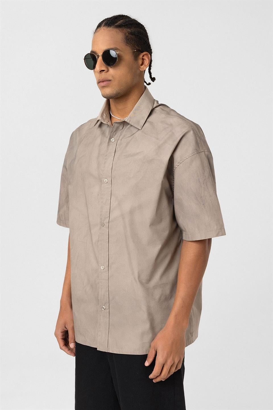 Oversized Washed Poplin Shirt
