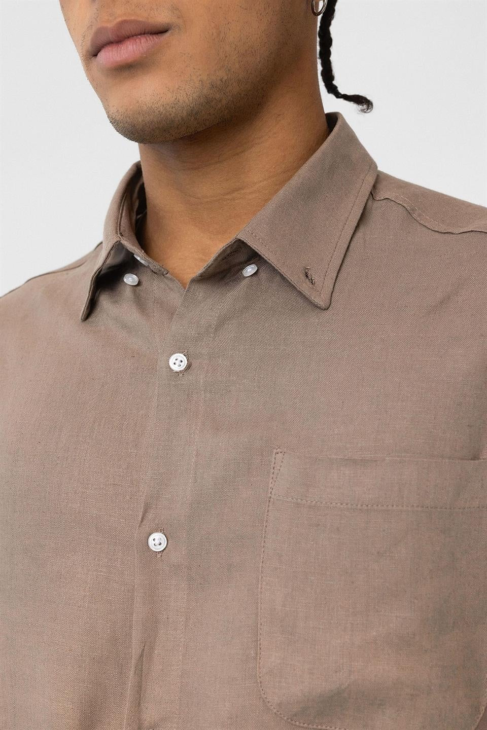 Oversized Long-Sleeve Shirt with Pocket Details