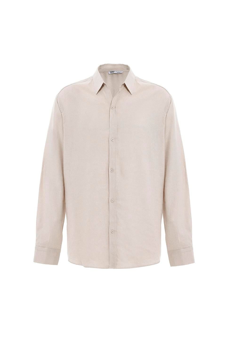 Basic Oversized Long-Sleeved Linen Shirt