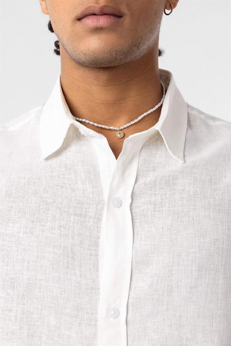 Basic Oversized Long-Sleeved Linen Shirt