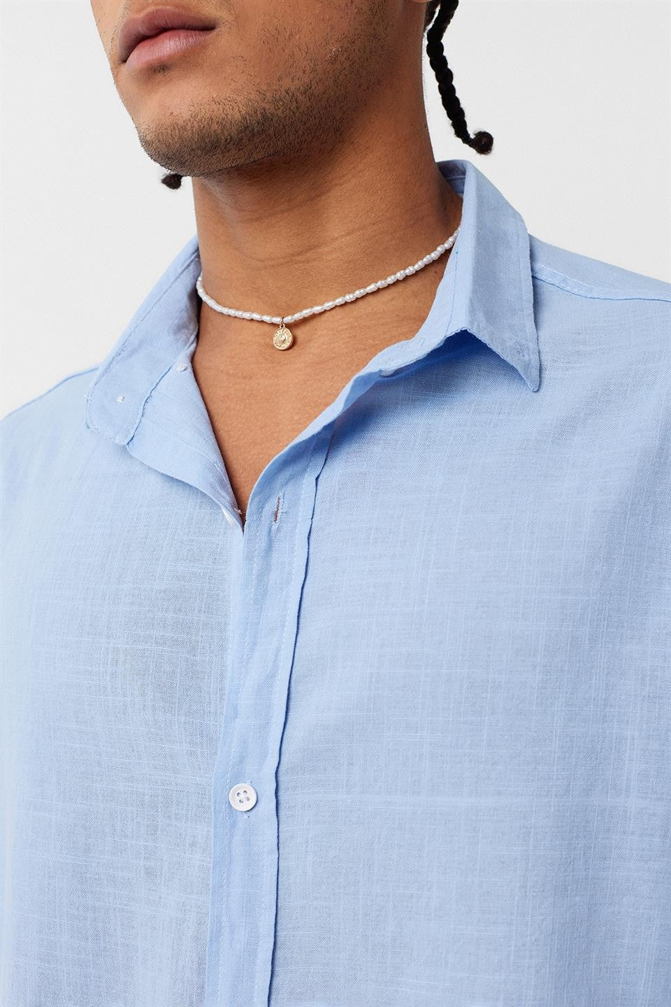 Basic Oversized Long-Sleeved Linen Shirt
