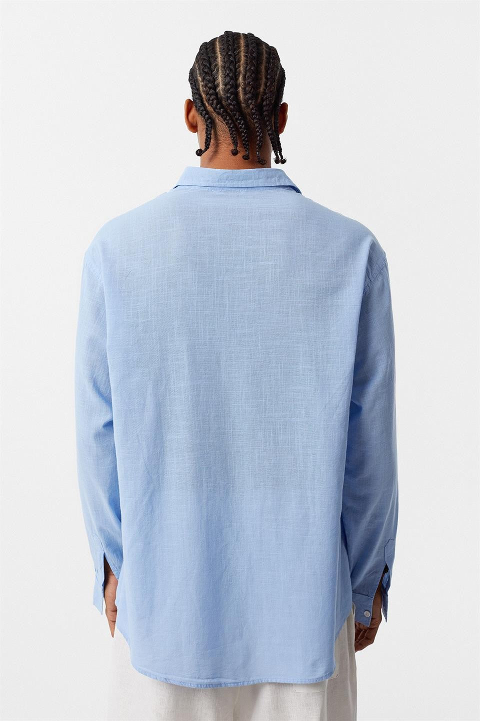 Basic Oversized Long-Sleeved Linen Shirt