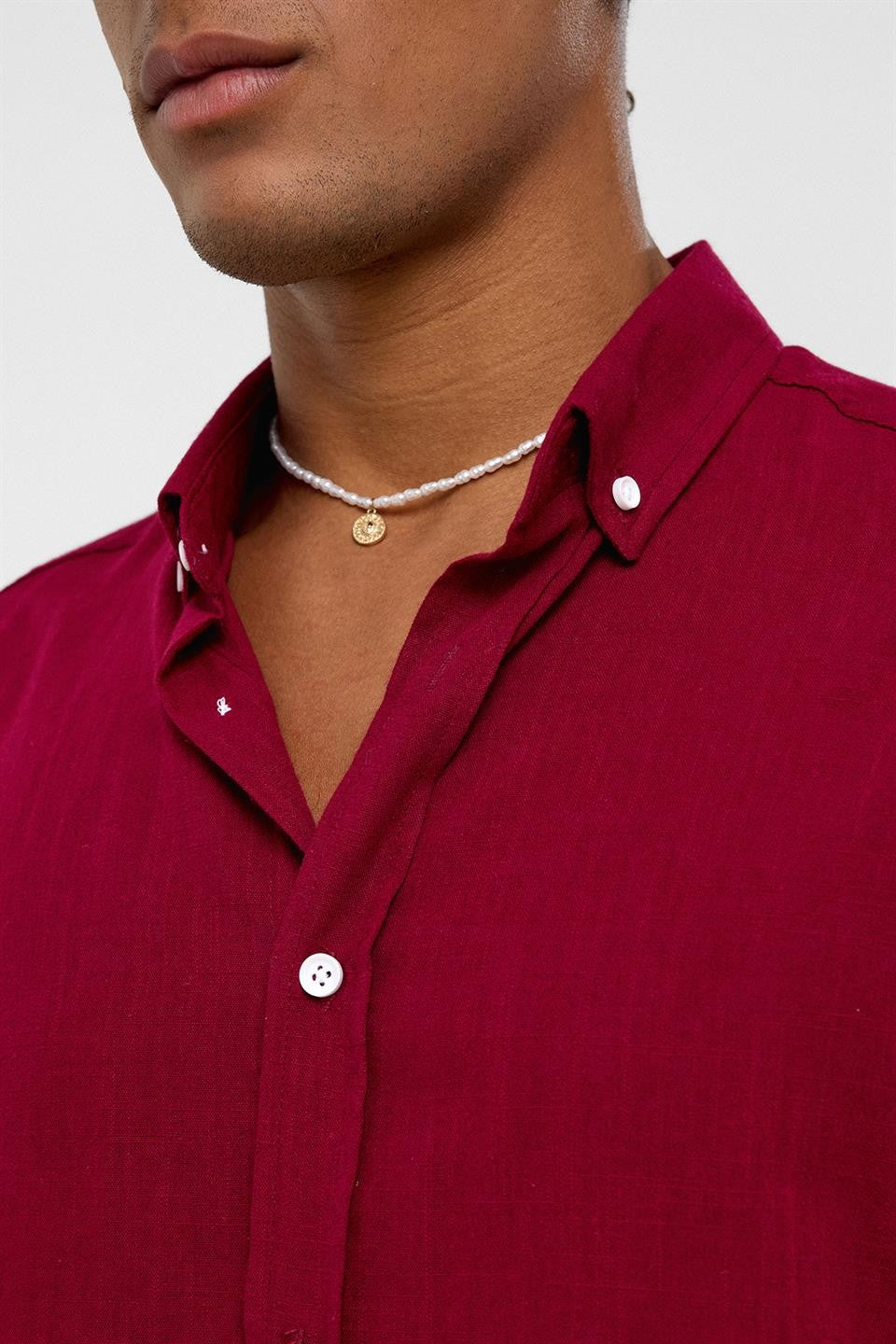 Basic Oversized Long-Sleeved Linen Shirt