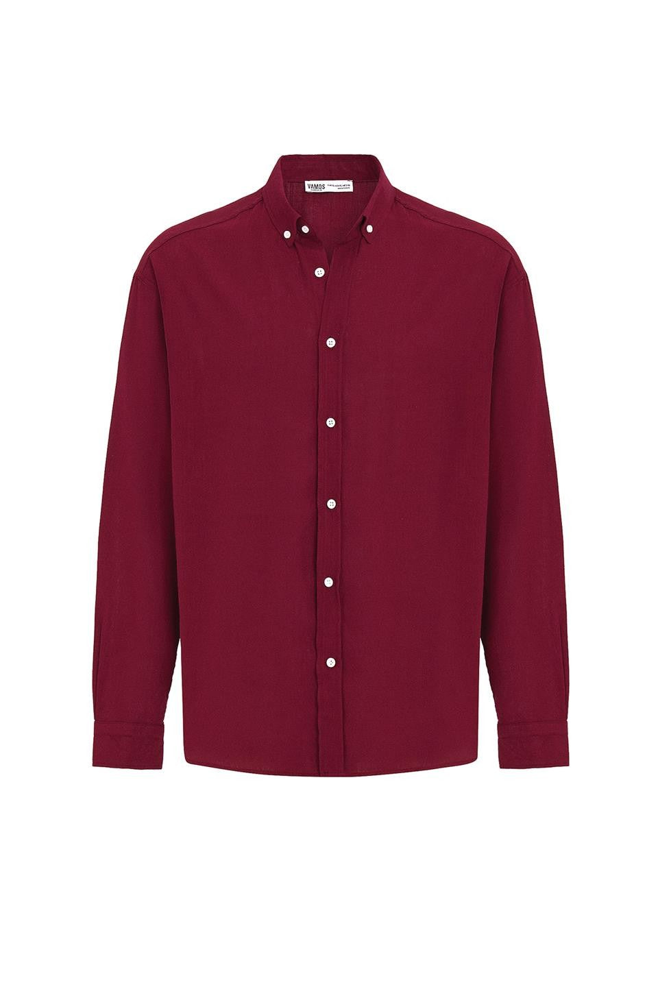 Basic Oversized Long-Sleeved Linen Shirt