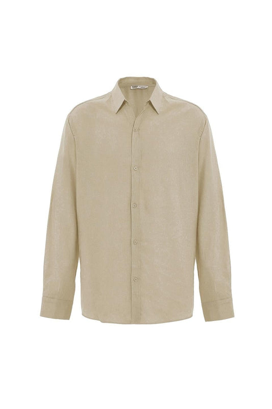 Basic Oversized Long-Sleeved Linen Shirt