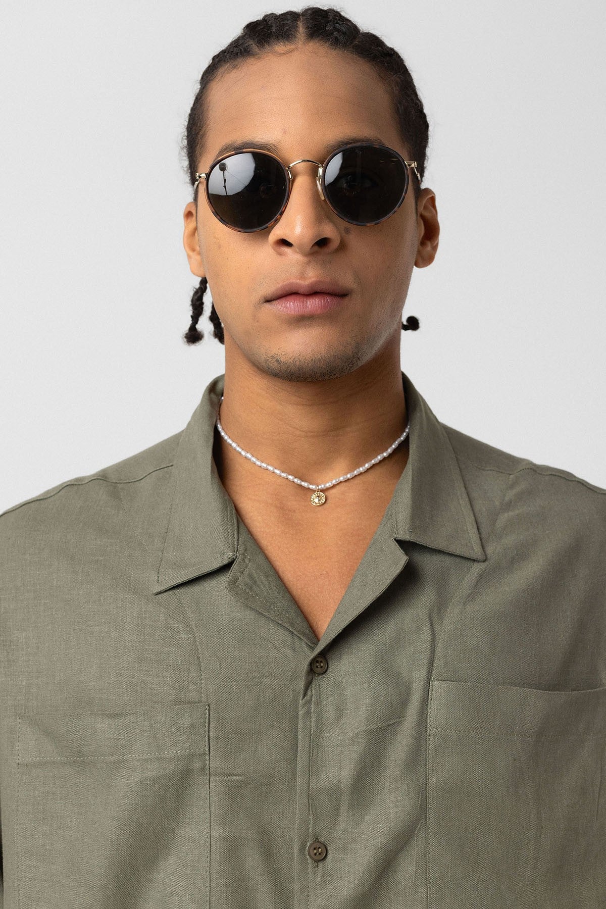 Oversized Linen Shirt with Two Pockets