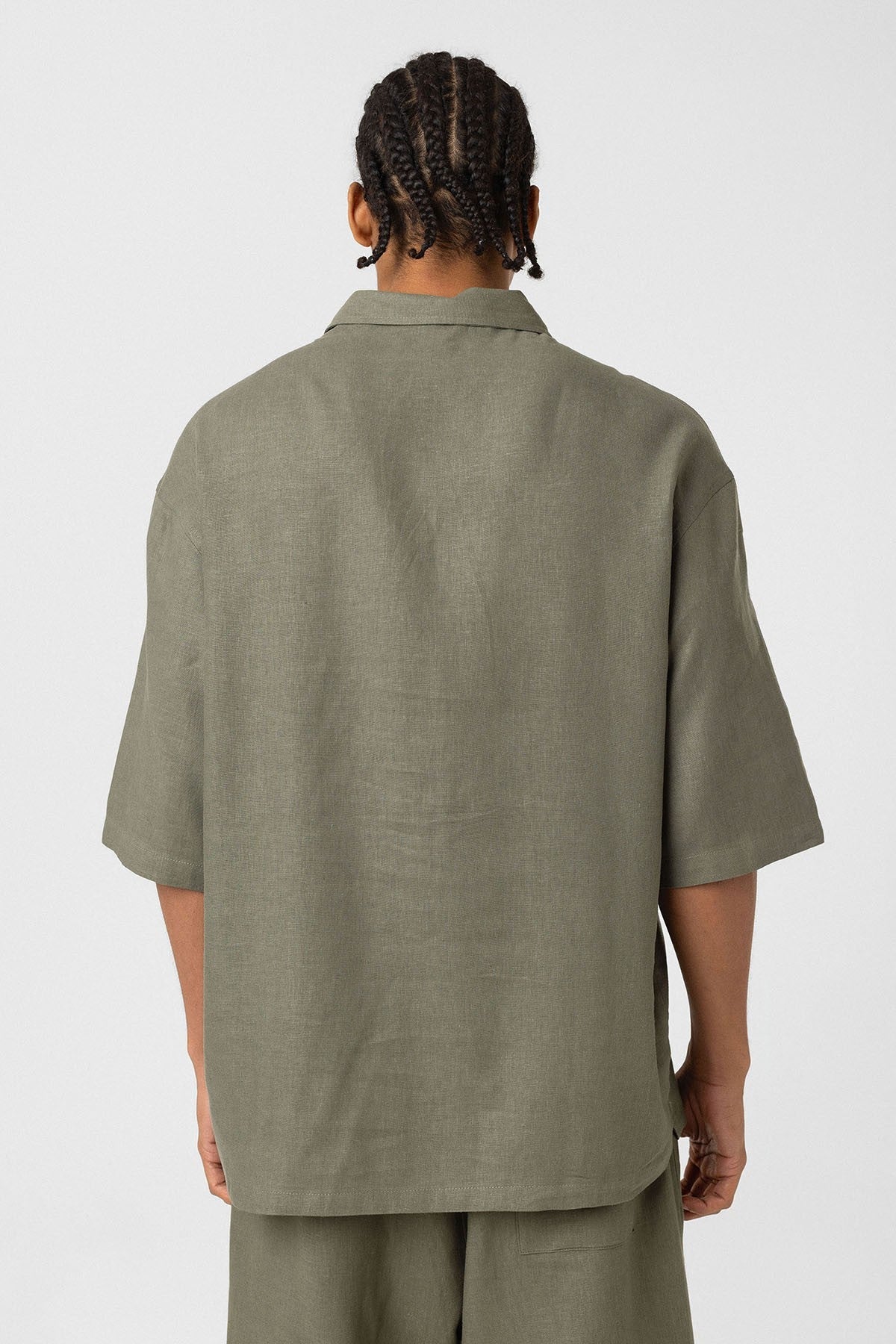 Oversized Linen Shirt with Two Pockets