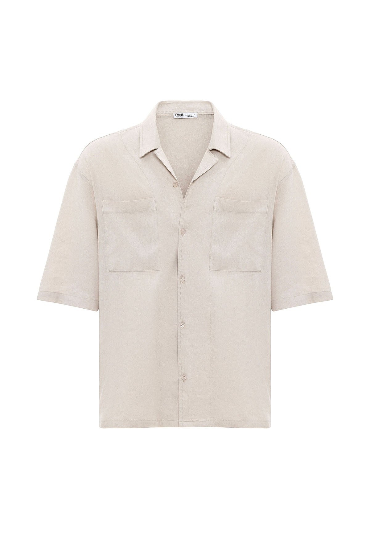 Oversized Linen Shirt with Two Pockets