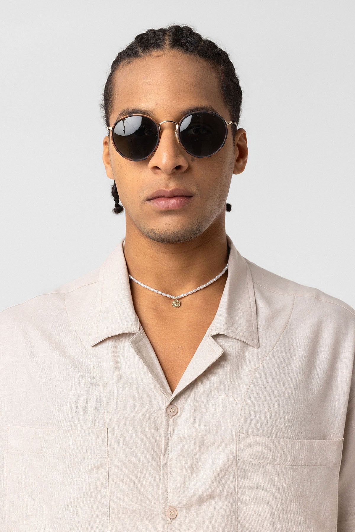Oversized Linen Shirt with Two Pockets