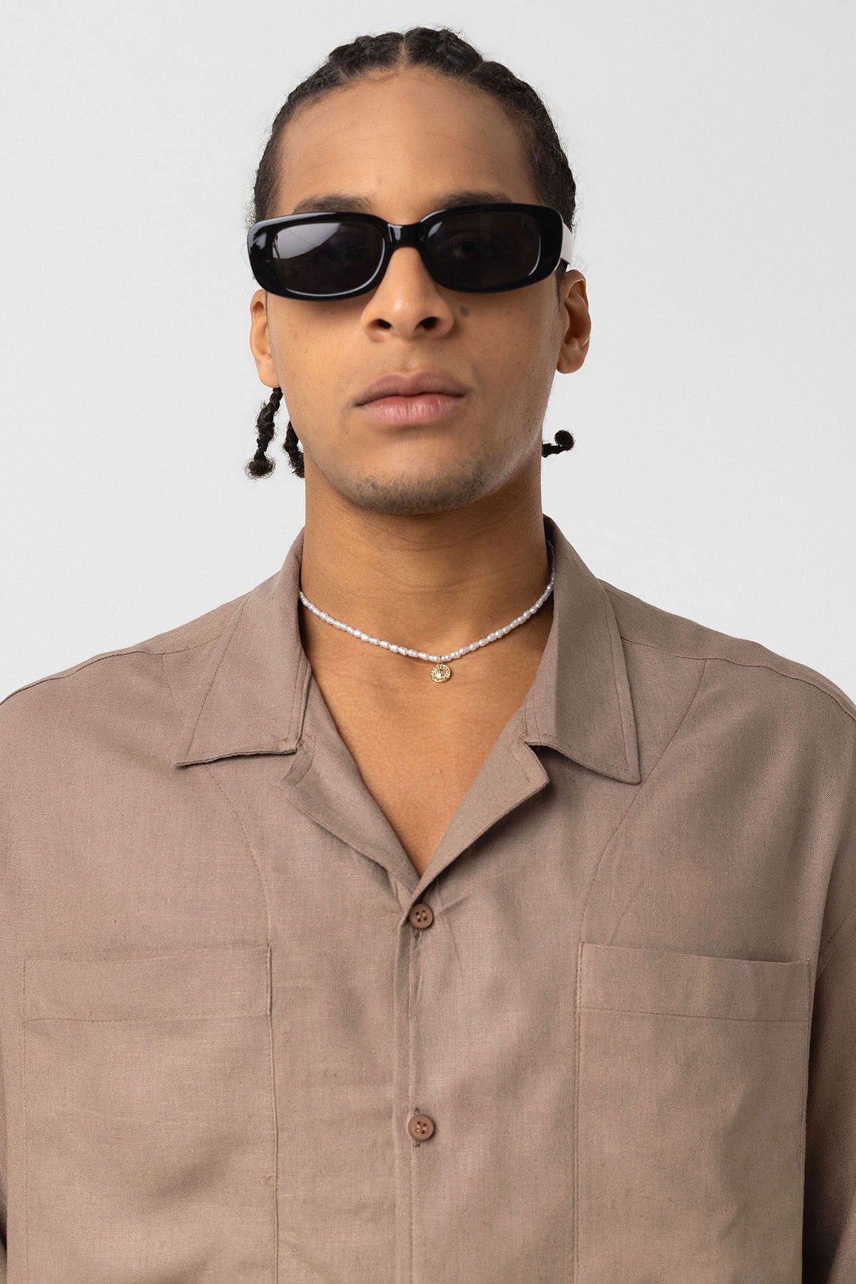 Oversized Linen Shirt with Two Pockets