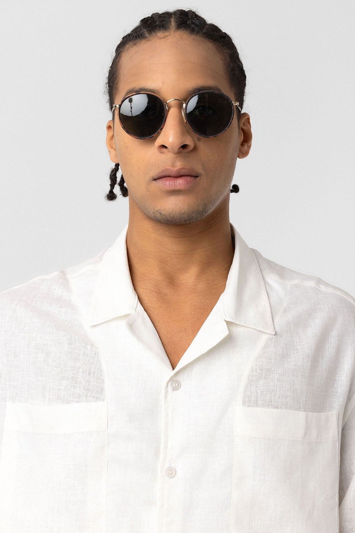 Oversized Linen Shirt with Two Pockets