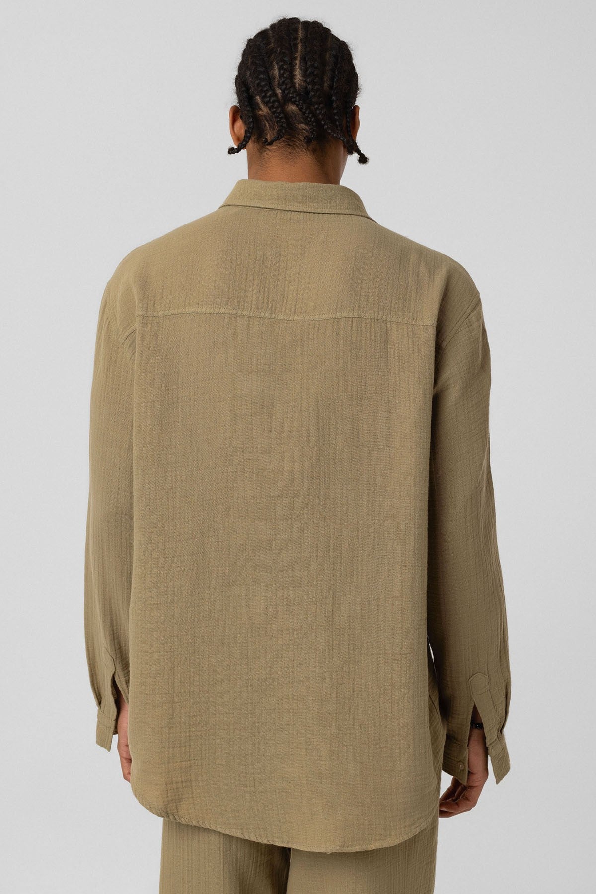 Oversized Long-Sleeve Muslin Shirt