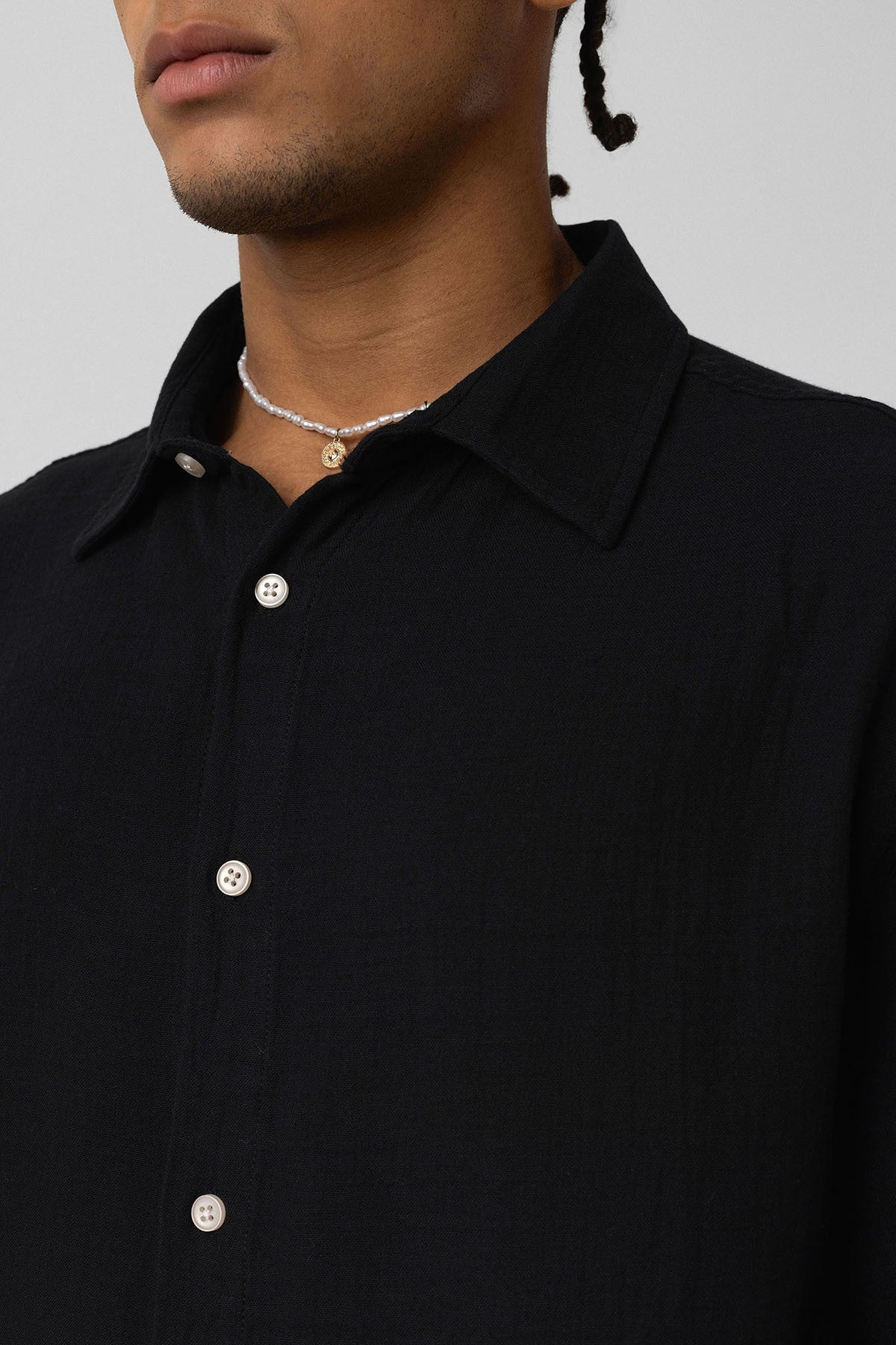 Oversized Long-Sleeve Muslin Shirt