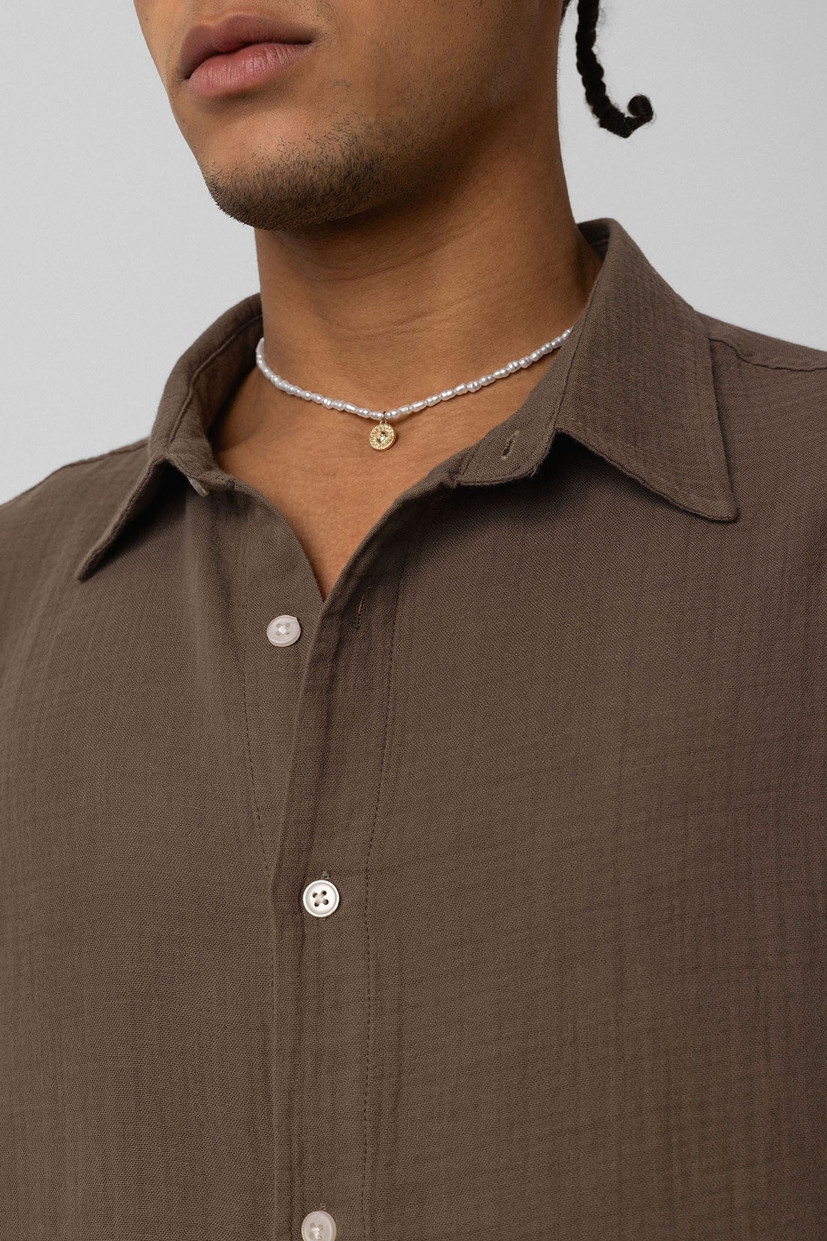 Oversized Long-Sleeve Muslin Shirt