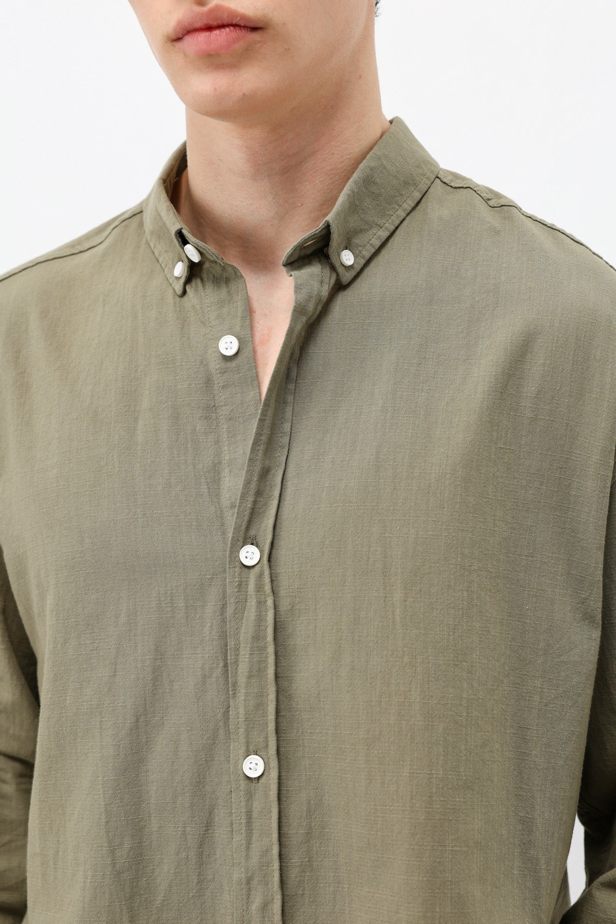 Basic Oversized Cotton-Linen Shirt