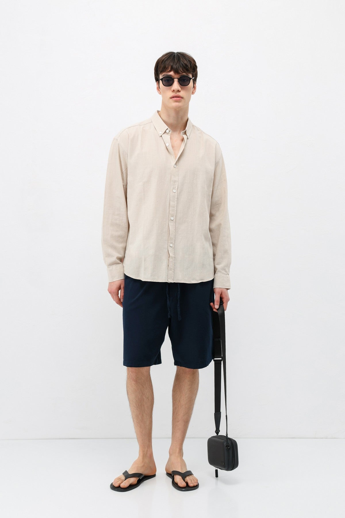 Basic Oversized Cotton-Linen Shirt