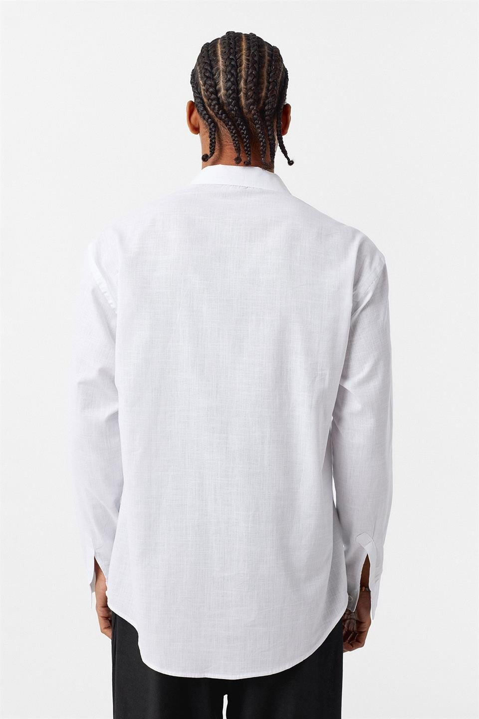 Basic Oversized Cotton-Linen Shirt