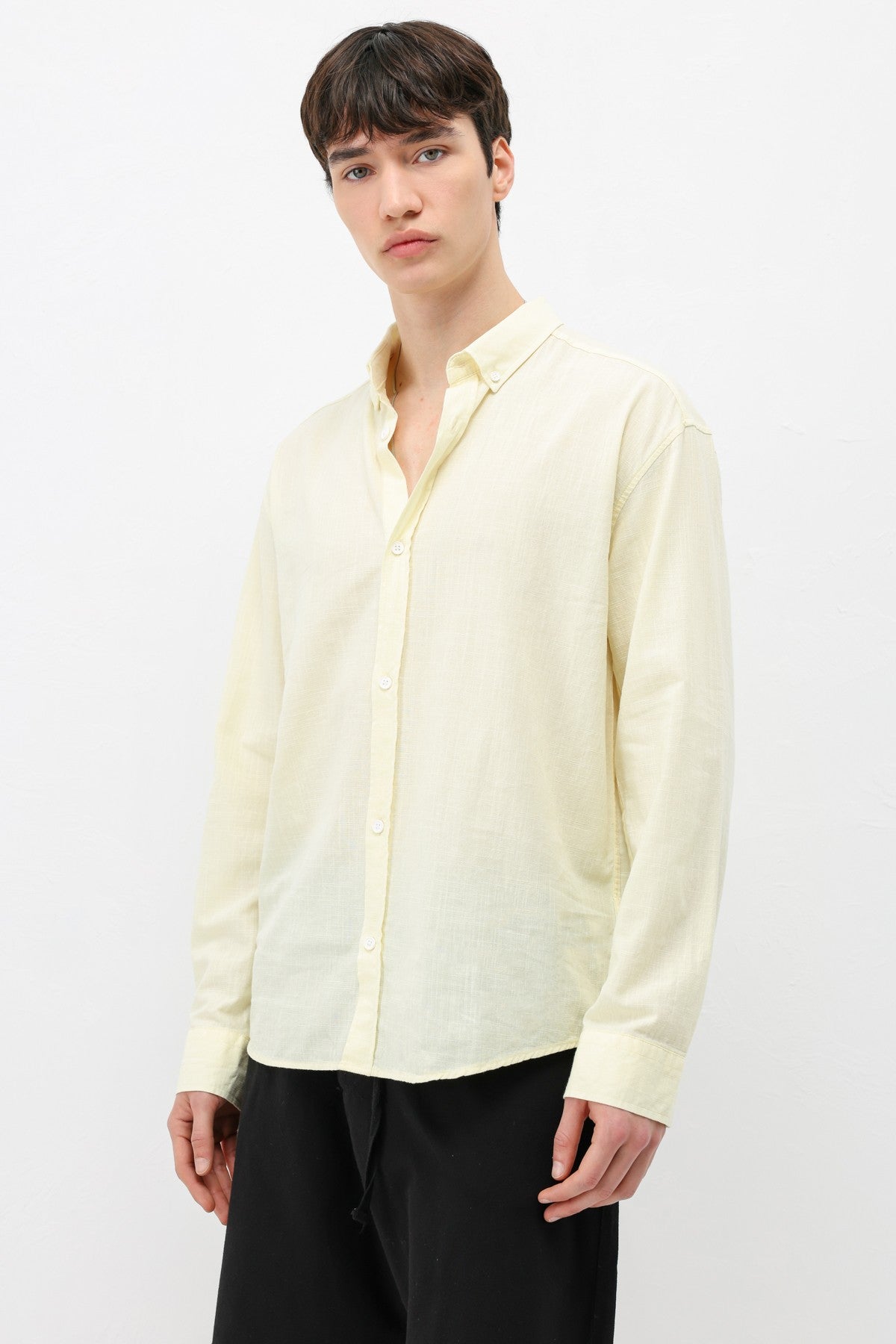 Basic Oversized Cotton-Linen Shirt